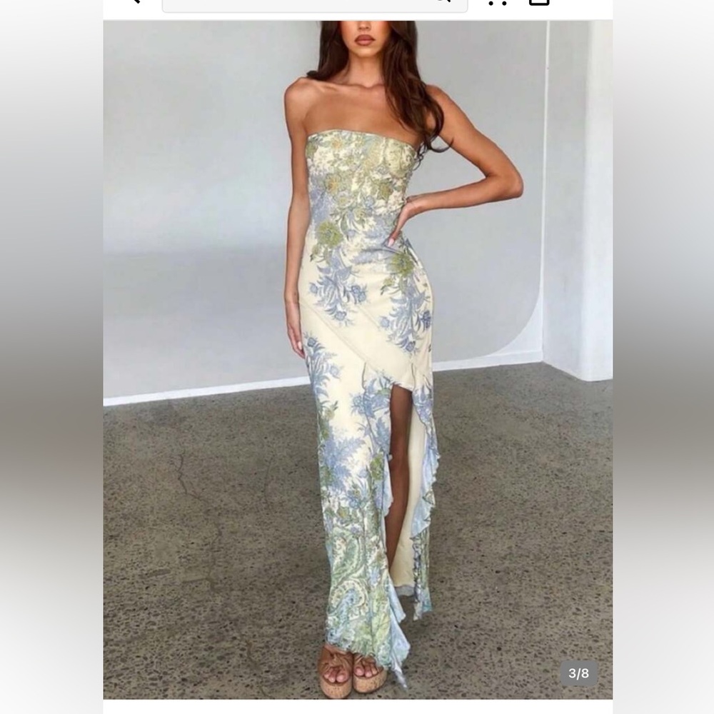 Shein Strapless Floral Slip Dress